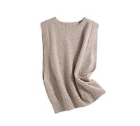 LIUYUYOUGO Pullunder Damen Gestrickte Tanktops Für Damen Aus Wolle Einfarbig Jacquard-Strickweste Mit Rautenmuster Rundhalspullover Pullover Lockerer Kurzer Pullover Ärmellos Frühlings-Strickober
