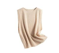 LIUYUYOUGO Sweater Pullunder Gestrickte Tanktops Für Damen Aus Wolle Einfarbig Jacquard-Strickweste Mit Rautenmuster Rundhalspullover Pullover Lockerer Kurzer Pullover Ärmellos Frühlings-Strickob