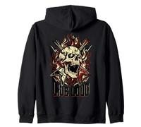 Live Loud Rock and Roll Gitarre Vintage Rockmusik Kapuzenjacke
