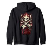 Live Loud Rock and Roll Gitarre Vintage Rockmusik Kapuzenjacke