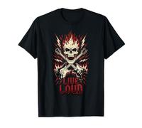 Live Loud Rock and Roll Gitarre Vintage Rockmusik T-Shirt