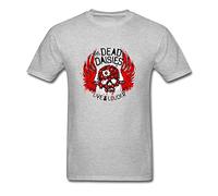 Live & Louder Punk Style Men T-Shirt The Dead Daisies Skull Grey T Shirt