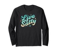 Live Salty Retro Beach Vibes Sea Salt Ocean Lovers Langarmshirt