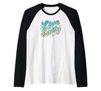 Live Salty Retro Beach Vibes Sea Salt Ocean Lovers Raglan