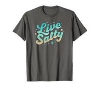 Live Salty Retro Beach Vibes Sea Salt Ocean Lovers T-Shirt