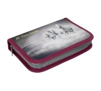 Livepac-Office Schüleretui mit Gravur/Federtasche/Federmappe / 50teilig gefüllt/Pferde