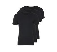 Livergy® Herren Unterziehshirt Feinripp, 3 Stück (V-Ausschnitt, Schwarz, 4/S) schwarz 4/S