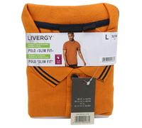 Livergy Polo Slim Fit orange L (52/54) schmale Passform Baumwolle kurzärmelig
