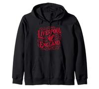 Liverpool England Liverbird im Vintage-Stil, roter Aufdruck Kapuzenjacke