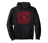 Liverpool England Liverbird im Vintage-Stil, roter Aufdruck Pullover Hoodie