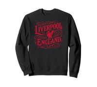 Liverpool England Liverbird im Vintage-Stil, roter Aufdruck Sweatshirt