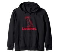 Liverpool England Liverbird Zinetinte, roter Druck Kapuzenjacke