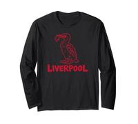 Liverpool England Liverbird Zinetinte, roter Druck Langarmshirt