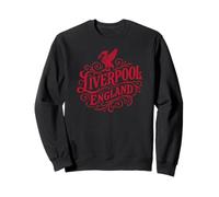 Liverpool, England, Vintage-Stil, Liverbird, roter Aufdruck Sweatshirt