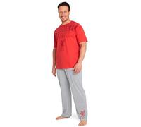 Liverpool F.C. Schlafanzug Herren Lang, Pyjama Set T-Shirt & Lange Pyjama Hose (Rot/Grau, 3XL)