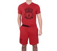 Liverpool FC - Herren Schlafanzug-Shorty - Offizielles Merchandise - Fangeschenk - Rot meliert - XL