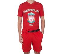 Liverpool FC - Herren Schlafanzug-Shorty - Offizielles Merchandise - Fangeschenk - Rot Wappen - XL