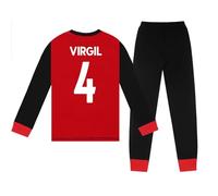 Liverpool FC - Jungen Schlafanzug mit Sublimationsdruck - Offizielles Merchandise - Geschenk für Fußballfans - Rot/Schwarz Virgil - 11-12 Jahre