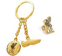 Liverpool FC Schlüsselanhänger Geschenk Set mit Anstecker Pin - Fussball Geschenke für Männer