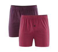 Living Crafts 2 Herren-Boxershorts "Ben" aus Bio-Baumwolle blau/rot gestreift, Gr. M