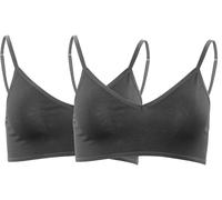Living Crafts 2er-Pack Bio-Damen-Bustier 'TAMILLA' mit V-Ausschnitt, black, Gr. M