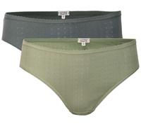 Living Crafts 2er-Pack Bio-Damen-Slips 'RYLIE' mit Ajourmuster, fog green/khaki, Gr. M