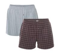 Living Crafts 2er-Pack Bio-Herren-Boxershorts 'BORIS', zinfandel/grey, Gr. M