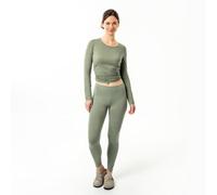 Living Crafts ANNEDORE Bio Leggings Damen - GOTS-Baumwolle, elastisch, nachhaltige Alltags- & Freizeit-Leggings Fog Green (grün) M