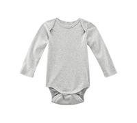 Living Crafts Baby Body Langarm Bio-Baumwolle grau-melange Gr. 74/80