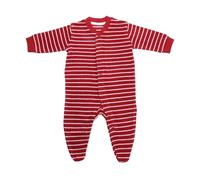 Living Crafts Baby und Kinder Schlafanzug Bio-Baumwolle Frottee rot-weiß gestreift Gr.74