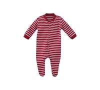 Living Crafts Baby und Kinder Schlafanzug Bio-Baumwolle mit Füßchen rot-weiß gestreift Gr. 92