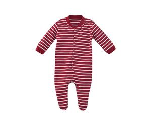 Living Crafts Baby und Kinder Schlafanzug Bio-Baumwolle mit Füßchen rot-weiß gestreift Gr. 92