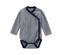 Living Crafts Baby Wickelbody Langarm Bio-Baumwolle marine-weiß gestreift Gr. 62/68