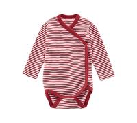 Living Crafts Baby Wickelbody Langarm Bio-Baumwolle rot-weiß gestreift Gr. 74/80