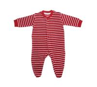 Living Crafts Baby und Kinder Schlafanzug Bio-Baumwolle Frottee rot-weiß gestreift Gr.86