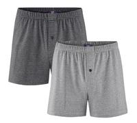 Living Crafts 2 Herren-Boxershorts "Ben" aus Bio-Baumwolle schwarz/grau gestreift, Gr. XXL