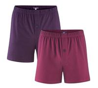 Living Crafts 2 Herren-Boxershorts "Ben" aus Bio-Baumwolle blau/rot gestreift, Gr. S