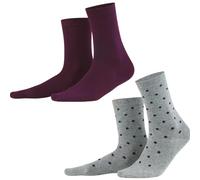 Living Crafts Socken, 2er-Pack - BETTINA 39-42 dark prune/dots