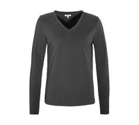 Living Crafts Bio-Damen-Langarmshirt 'TARANA' mit V-Ausschnitt, black, Gr. XL