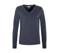 Living Crafts Bio-Damen-Langarmshirt 'TARANA' mit V-Ausschnitt, ink blue, Gr. S