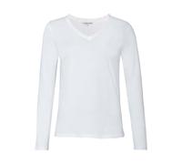 Living Crafts Bio-Damen-Langarmshirt 'TARANA' mit V-Ausschnitt, white, Gr. S