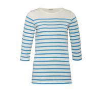 Living Crafts Bio-Damen-Shirt 'TUANA' mit 3/4-Ärmel, white/lazy blue, Gr. XL