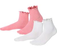 Living Crafts Bio-Damen-Socken 'ASTHER' mit Kräuselrand, white/camelia, Gr. 39/42