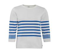 Living Crafts Bio-Damen-Strickpullover 'ROMINA' mit 3/4-Arm, azure blue/white, Gr. L