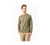 Living Crafts Bio-Herren-Langarmshirt 'YADEN' mit Rundhalsausschnitt, moss green, Gr. XL