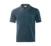 Living Crafts Bio-Herren-Polo-Shirt 'TAAROS' mit V-Ausschnitt, midnight, Gr. L
