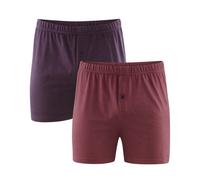 Living Crafts 2 Herren-Boxershorts 'Ben' aus Bio-Baumwolle blau/rot gestreift, Gr. L
