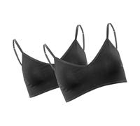 Living Crafts 2er-Pack Bio-Damen-Bustier 'TAMILLA' mit V-Ausschnitt, black, Gr. L