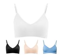Living Crafts - Camilla | Pullover BH Bio-Baumwolle Sport-BH, Top Weste, Bralette Bustier | Bequem, weich, bügellos für Damen (Offwhite, M)