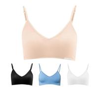 Living Crafts - Camilla | Pullover BH Bio-Baumwolle Sport-BH, Top Weste, Bralette Bustier | Bequem, weich, bügellos für Damen (Skin, M)